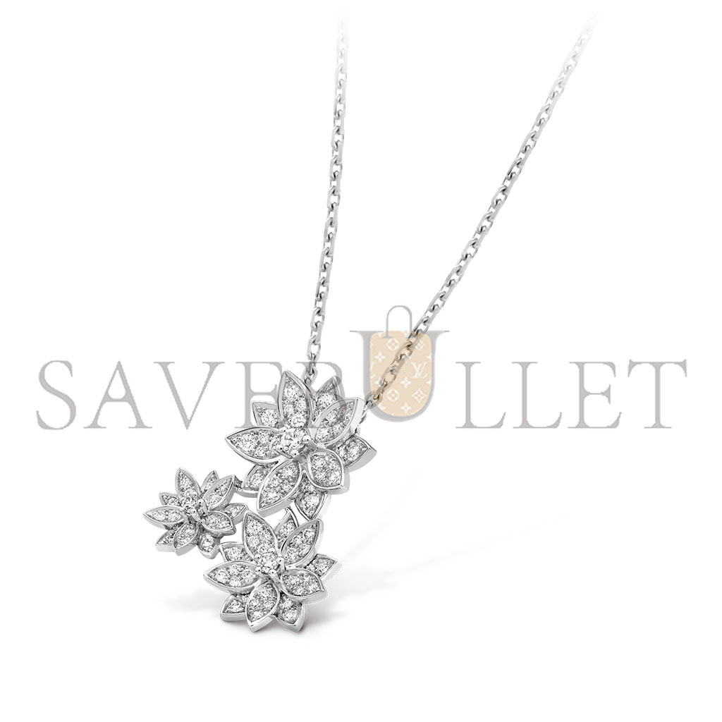 V*N CL*F arpels lotus pendant, 3 flowers vcarp7tg00